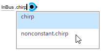 Menu with two options: chirp and nonconstant.chirp