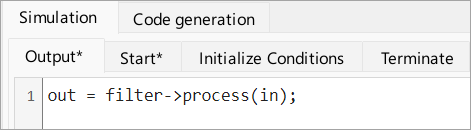C Function block Output code.