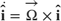 $$ \dot{\mathbf{\hat{i}}}=\overrightarrow{\Omega} \times \mathbf{\hat{i}} $$