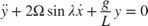 $$ \ddot{y} + 2\Omega\sin{\lambda} \dot{x} + \frac{g}{L} y =0 $$