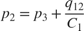 $$ p_2=p_3 + \frac{q_{12}}{C_1} $$