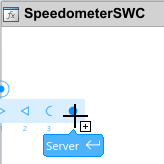 Mouse crosshair cursor on the Server option of the floating menu.