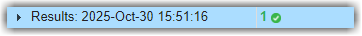 Test Manager result showing 1 passed test after re-running Detect set