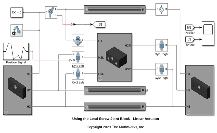 Using the Lead Screw Joint Block - Linear Actuator