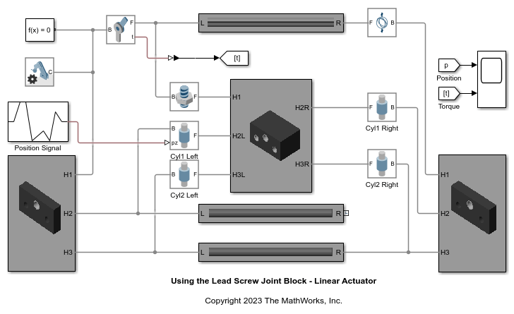 Using the Lead Screw Joint Block - Linear Actuator
