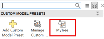 MyTree in the Custom Model Presets section of the gallery