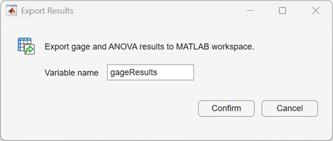 Export Results dialog box
