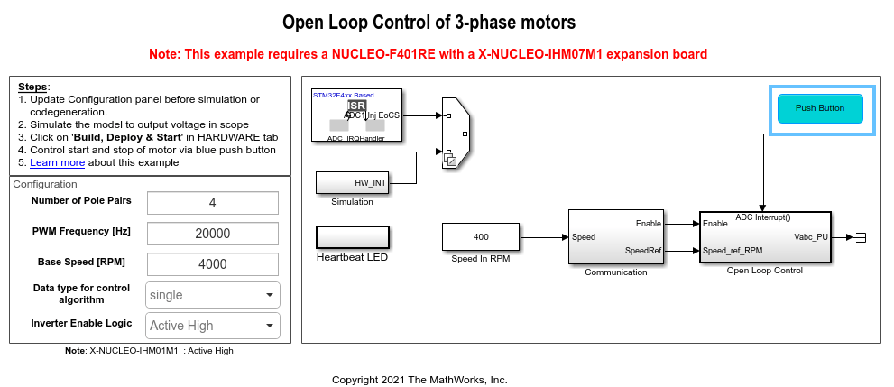 Open-Loop Control of 3-Phase AC Motors Using STM32 Processor Based Boards