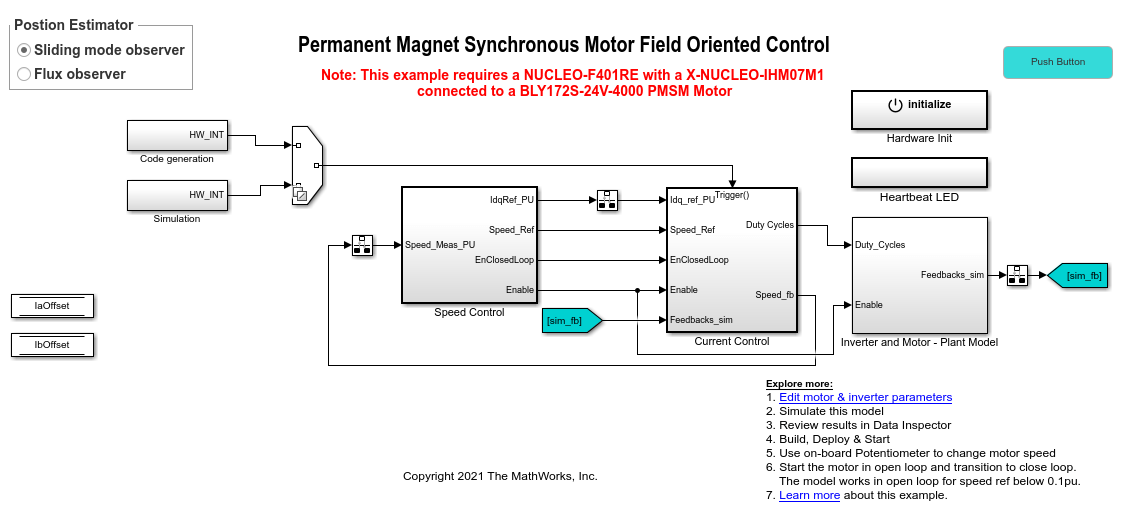 使用基于 STM32 处理器的板实现 PMSM 的无传感器磁场定向控制