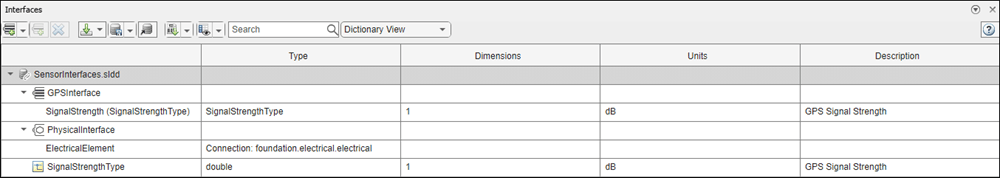 Interface Editor with new data interfaces, data elements, value type, and physical interface