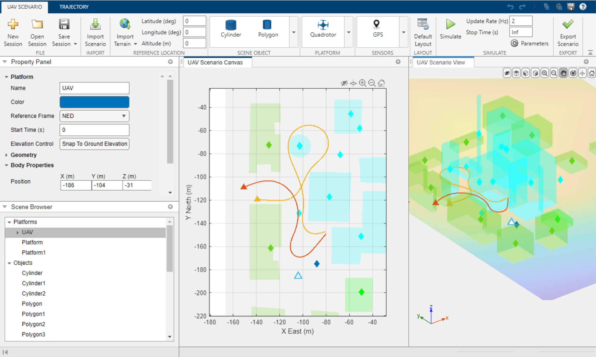 Design Obstacle Avoidance Package Delivery Scenario Using UAV Scenario Designer