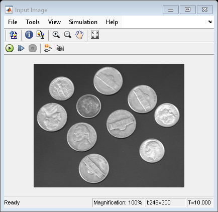 Figure Input Image contains an axes object and other objects of type uiflowcontainer, uimenu, uitoolbar. The hidden axes object contains an object of type image.