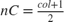 $nC=\frac{col+1}{2}$