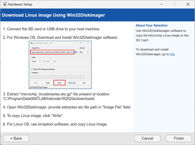Download Linux Image Using Win32DiskImager screen