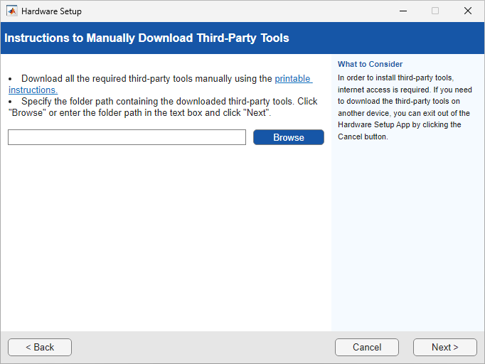 Manual Download screen