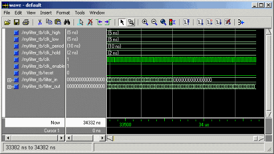 Siemens ModelSim wave window