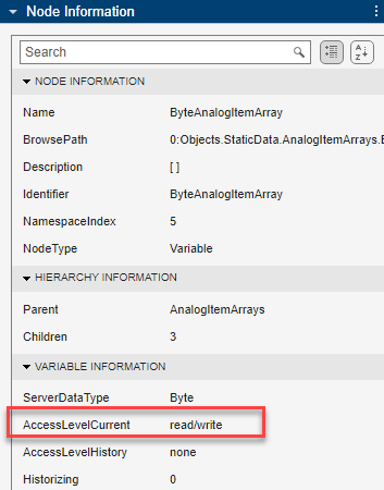 Variable node with write access