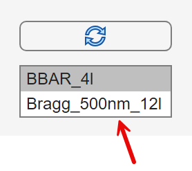 Select a coating from the list of coatings available from the coating library and workspace.