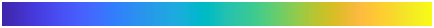 Color bar showing the colors of the parula colormap. The colormap starts at dark blue and transitions to lighter blue, green, orange and yellow. The transitions between colors are more perceptually uniform than in most other colormaps.