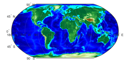 Topographic world map