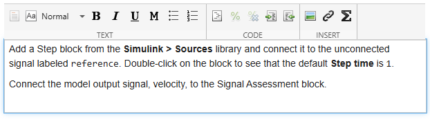 Task description in rich text editor
