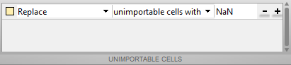Import Tool toolstrip indicating that NaN will replace unimportable cells