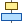 Two rectangles with horizontal centers aligned in a column