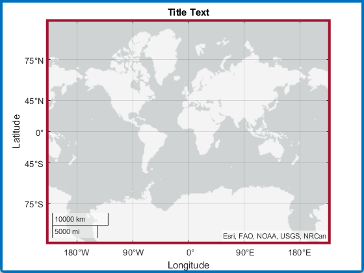 Geographic axes with a title. The inner position is outlined in red. The outer position is outlined in blue.