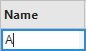 Edit field for an entry in the Name column in the Workspace panel