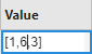 Edit field for an entry in the Value column in the Workspace panel