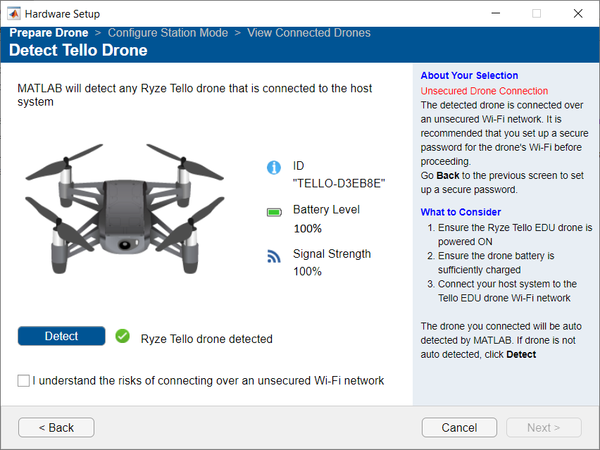 Detect Tello Drone window