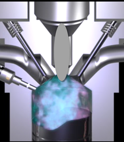 Inject fuel before top-center compression and before the main injection.
