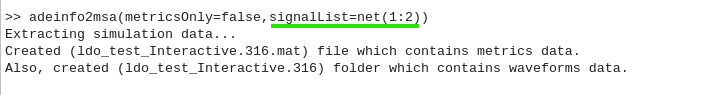 Exracting simulation data for '/ldo_out' and 'iload' signals.