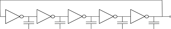 Five section ring oscillator.