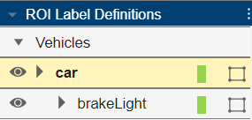 ROI Labels tab with a brakeLight sublabel under the car label