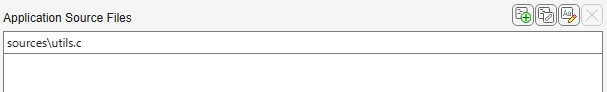 Application Source Files option of the project configuration.
