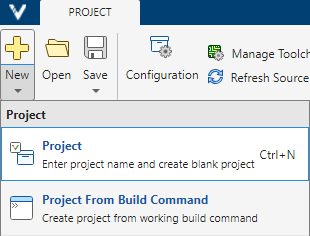 New project button