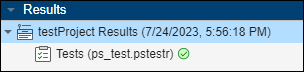 Results of test execution