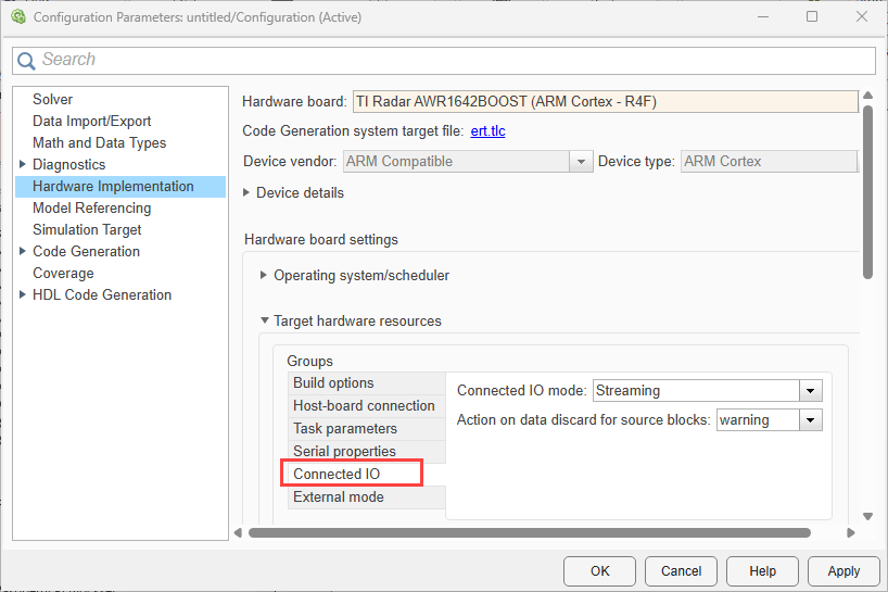 Communicate with mmWave Radar Using Connected IO - MATLAB & Simulink