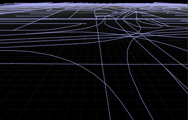 SD Map of roads imported from OpenStreetMap file