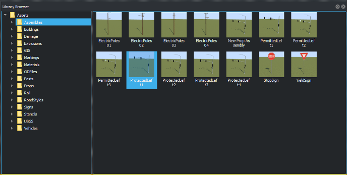 Assemblies folder with ProtectedLeft1 prop selected