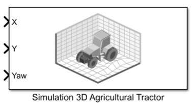 Simulation 3D Agricultural Tractor Block Icon