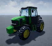 Agricultural tractor in Unreal Engine simulation environment