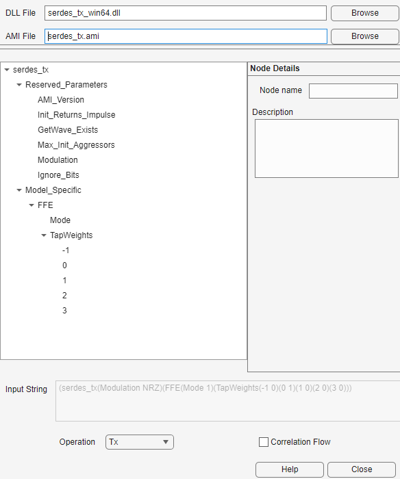 Parameter settings for co-design workflow.