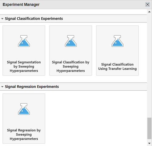 Select experiment in Experiment Manager.