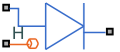 Diode icon with two electrical ports and a thermal port.