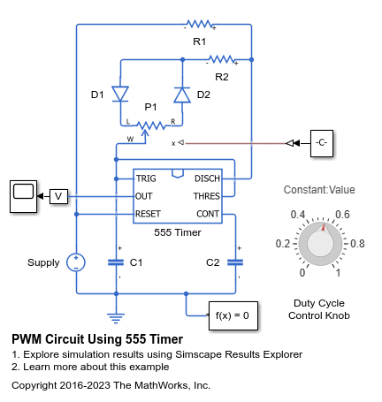 使用 555 计时器的 PWM 电路