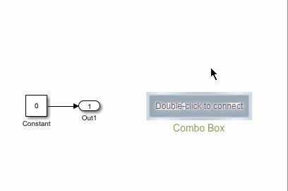 An unconnected Combo Box block connects to a Constant block.