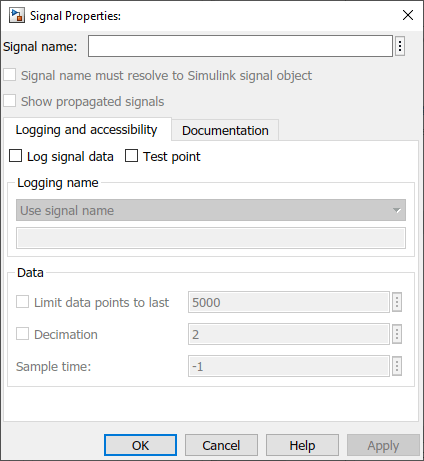 Signal Properties dialog box