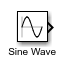 Sine Wave block with the block name showing.